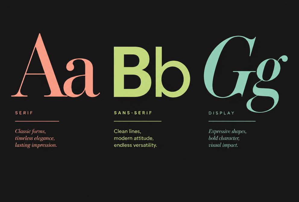 Illustration of typography specimens